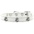 Pet Pal Silver Anchor Widget Dog CollarWhite Size 12 PE767937